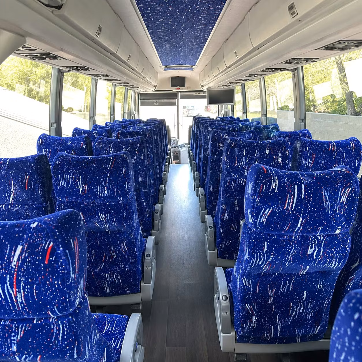 bellevue charter bus rental interior